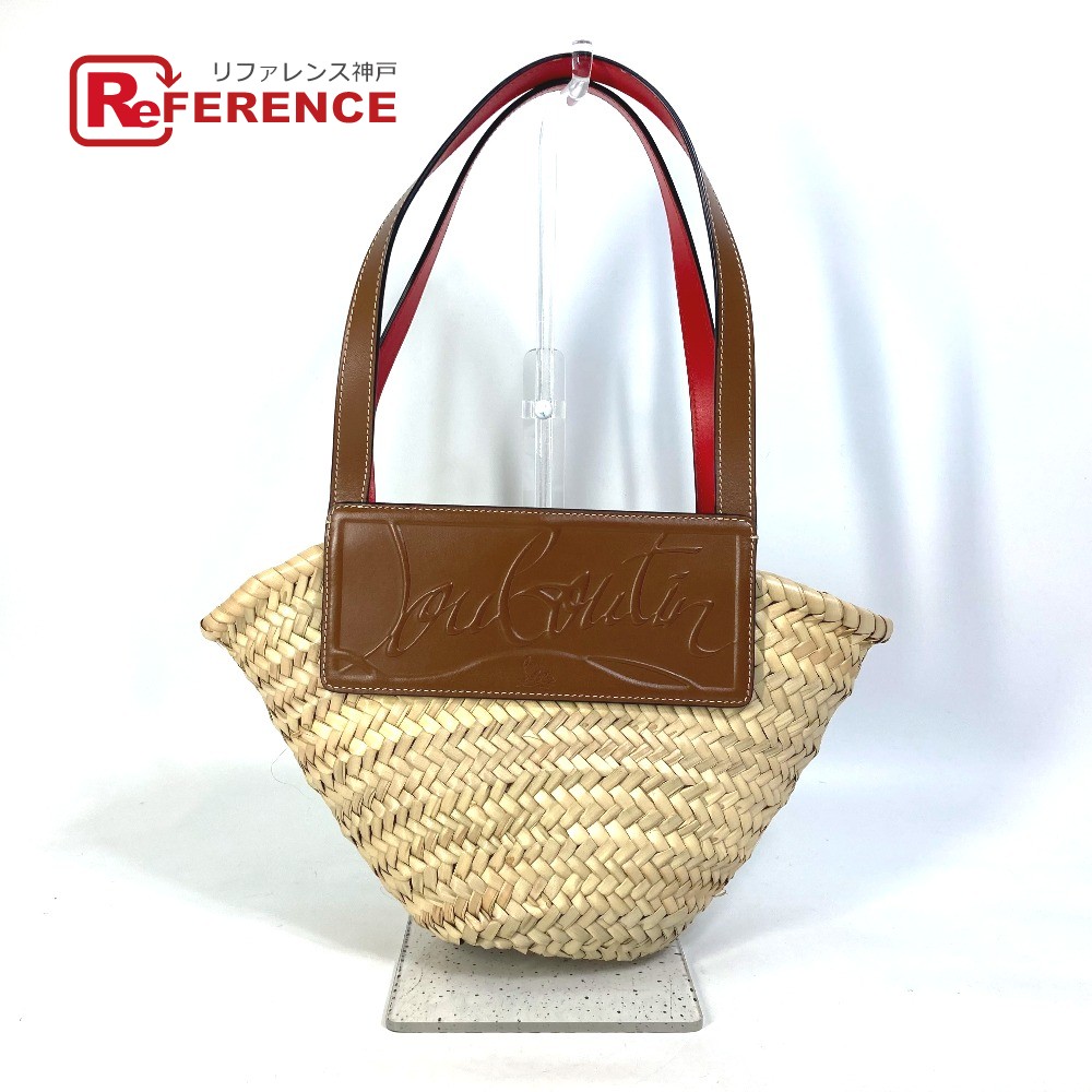 【大人気】CHRISTIAN LOUBOUTIN ラフィアレザー トートバッグ Christian Louboutin】クリスチャンルブタン LOUBISHORE