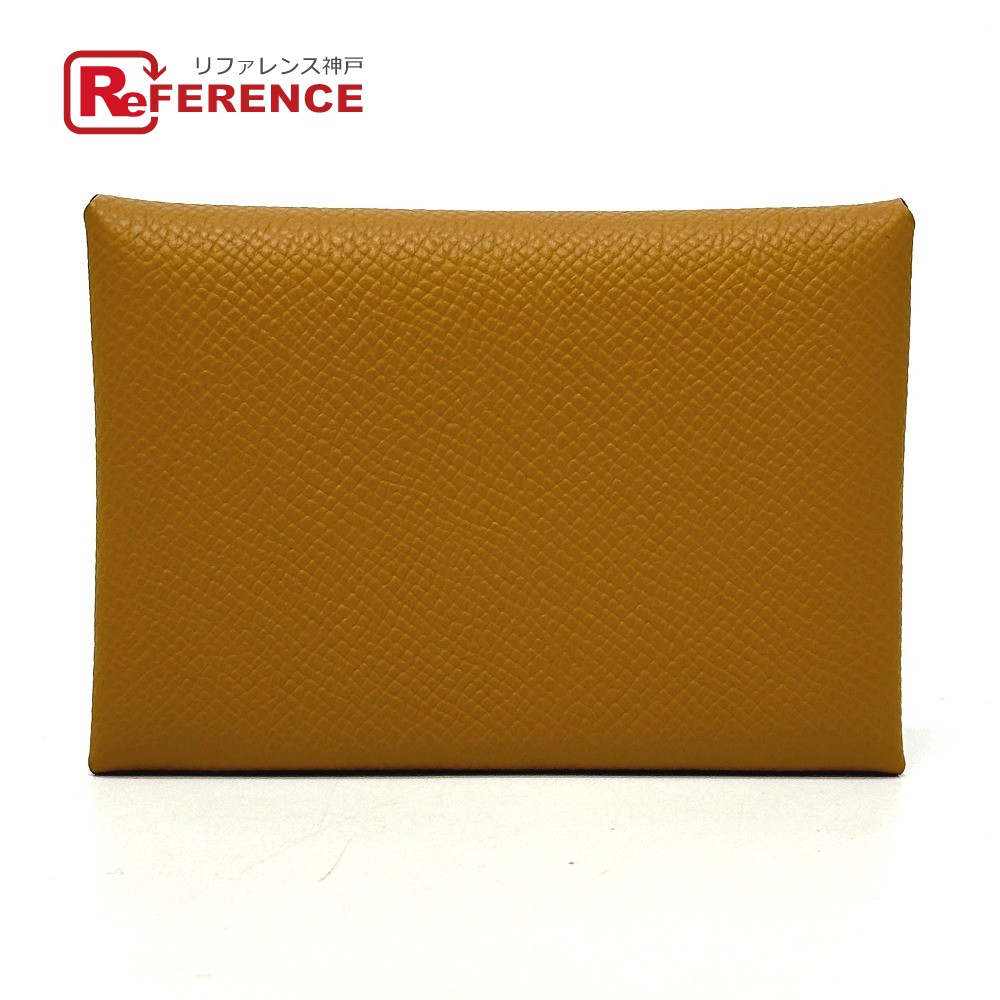 HERMES エルメス  カルヴィ 二人組 名刺入れ 二つ折り 銭入れ コインケース ウォレット 歌留多容れもの エプソン  レディース セサミ 赤銅色 【新品】