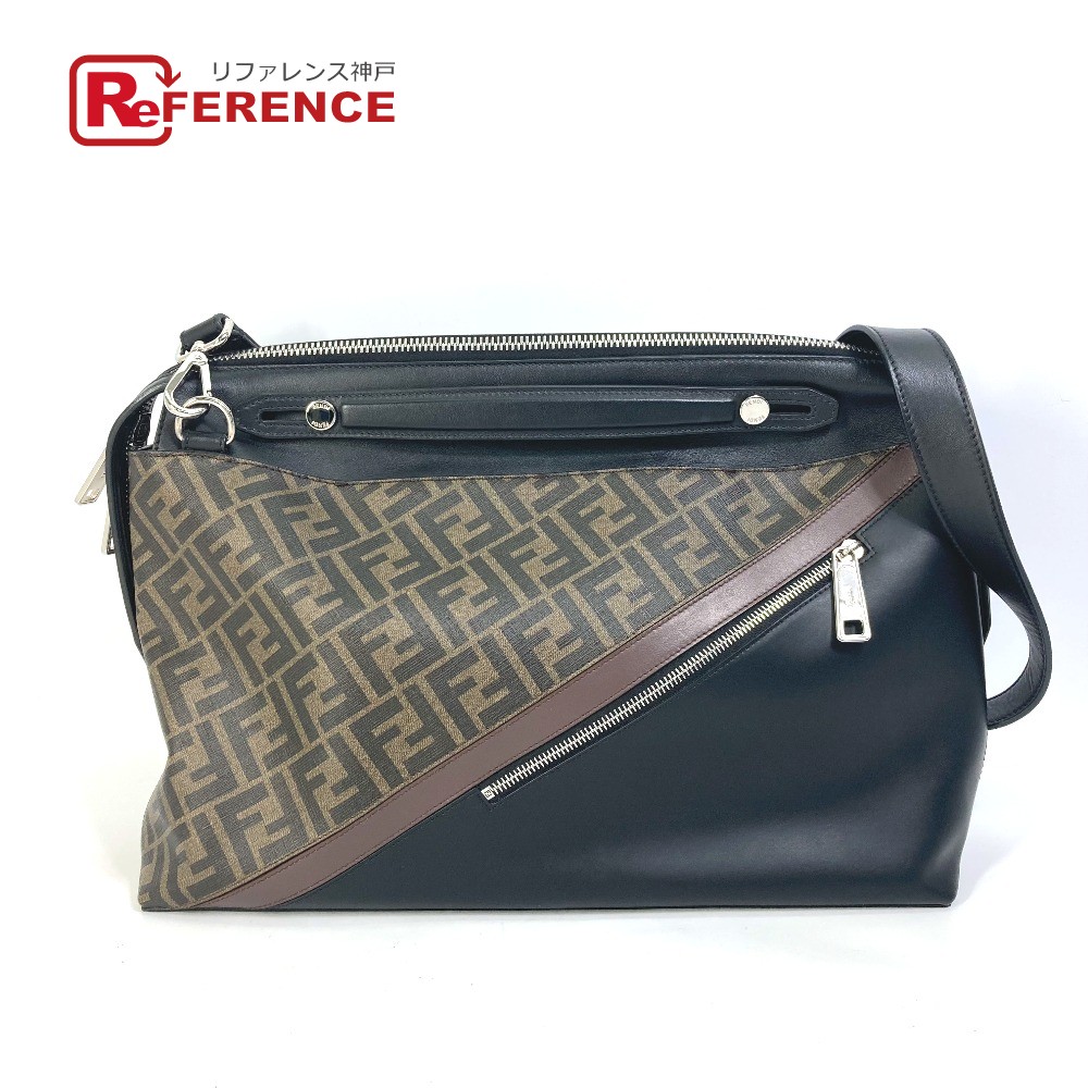 FENDI フェンディ 8BH253 ズッカ ブリーフケース ビジネス 2WAY ショルダーバッグ 斜め掛け ハンドバッグ PVC メンズ ブラウン 【中古】|ブランドショップ リファレンス