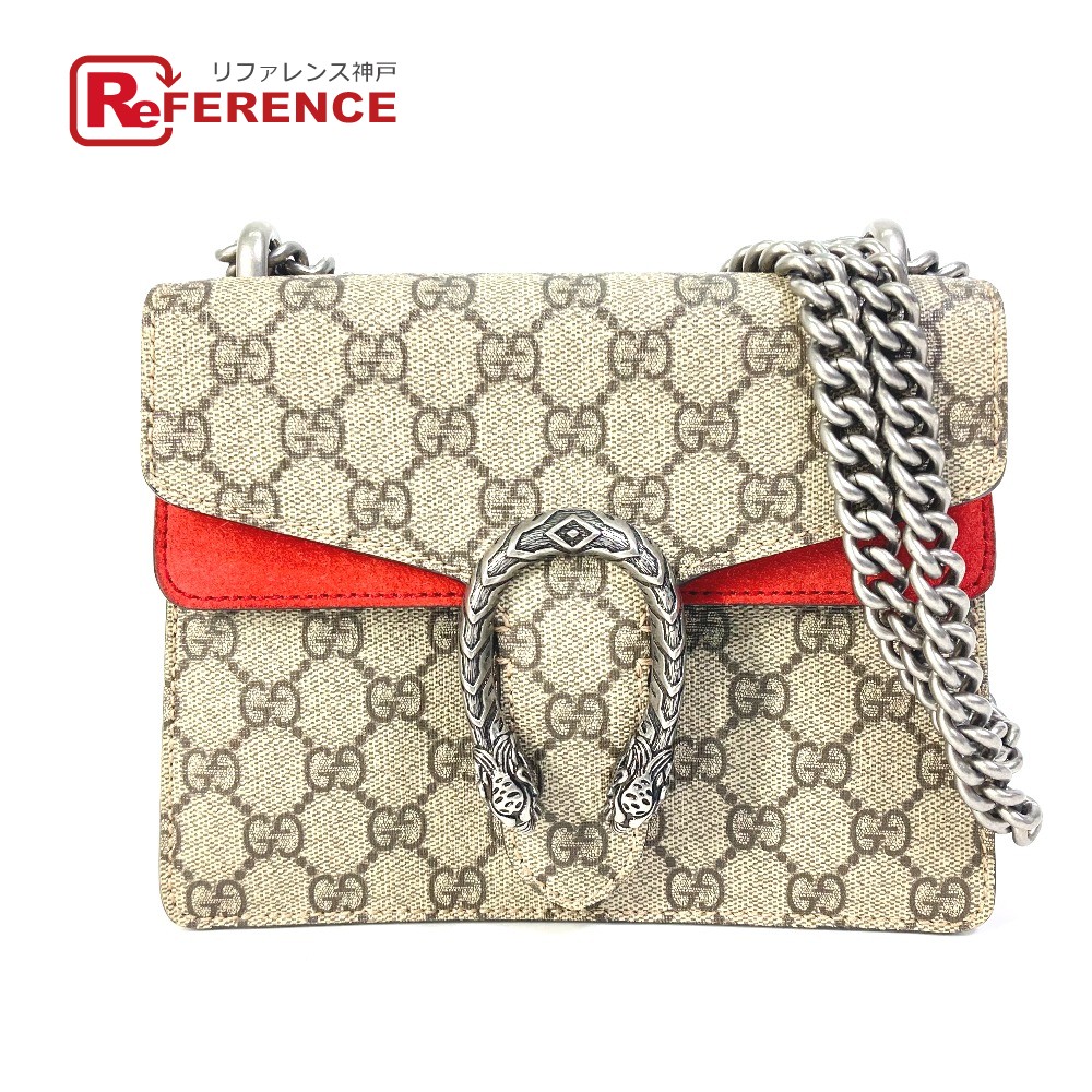 GUCCI グッチ 421970 GG ディオニュソス Wチェーン 斜め掛け カバン ショルダーバッグ GGスプリームキャンバス レディース ベージュ 【中古】|ブランドショップ リファレンス