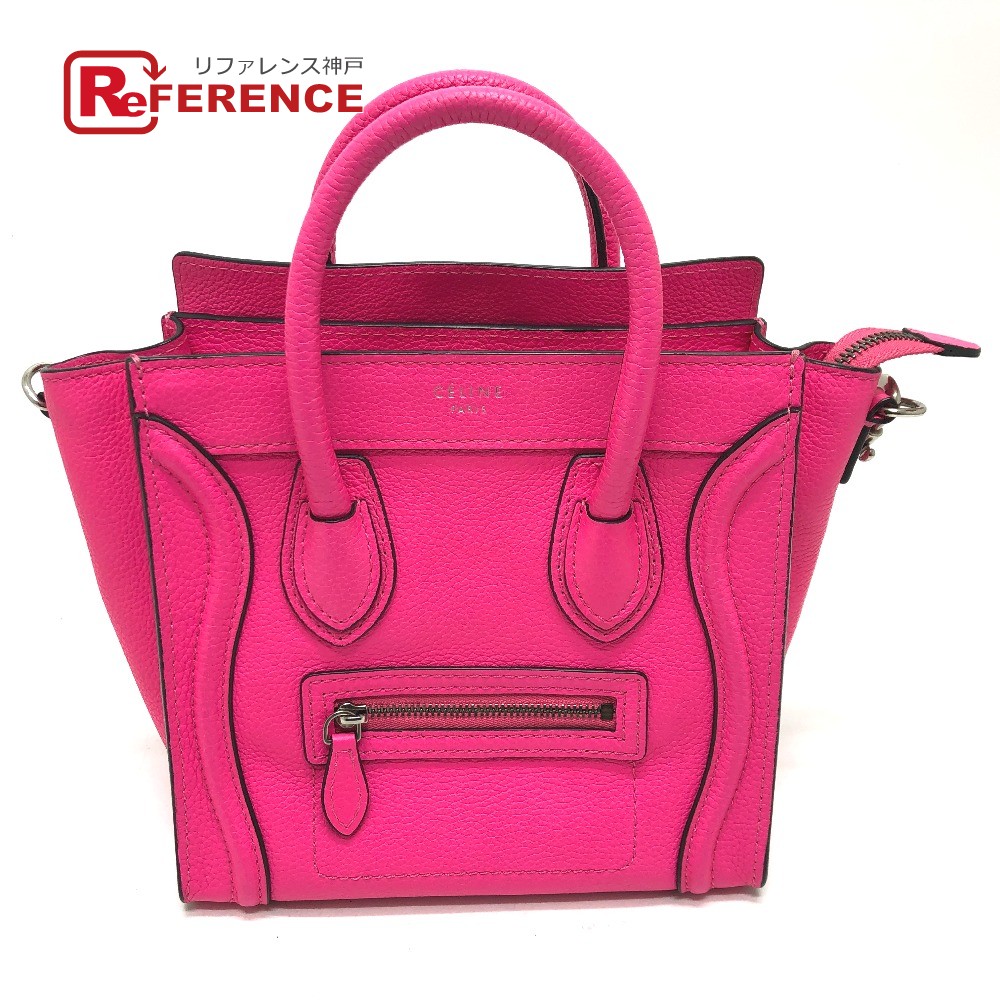 CELINE セリーヌ 18924 ラゲージ ミニショッパー カバン 2WAY ハンドバッグ レザー レディース ピンク 【中古】|ブランドショップ リファレンス