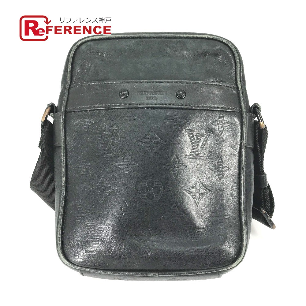 LOUIS VUITTON ルイヴィトン M43681 モノグラムシャドウ ダヌーブPM ポシェット 斜め掛け ショルダーバッグ レザー メンズ ブラック 【中古】