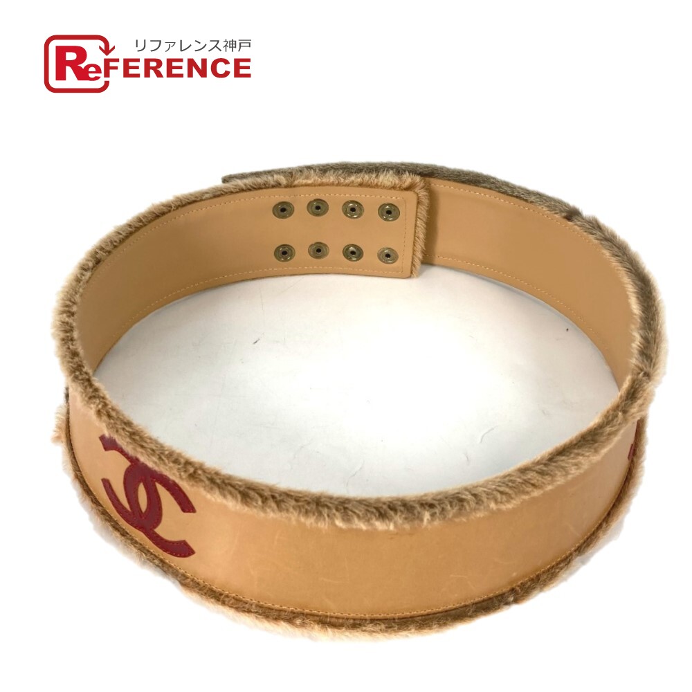 CHANEL シャネル 01A CC ココマーク ズボン用ベルト ベルト レザー /ハラコ レディース ベージュ 【中古】｜ブランドショップ　リファレンス