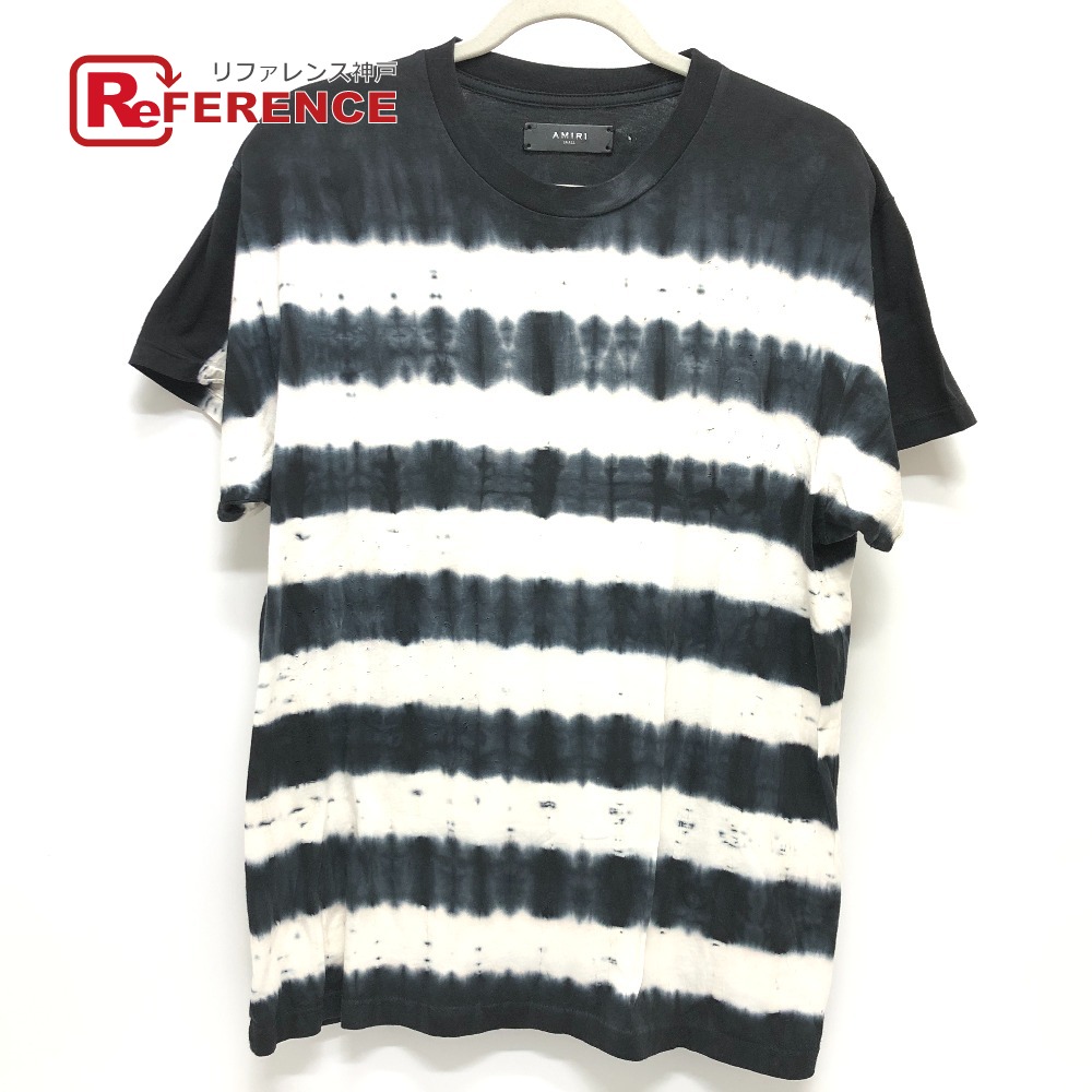 AMIRI アミリ ボーダー アパレル 半袖Ｔシャツ コットン メンズ ネイビー 【中古】