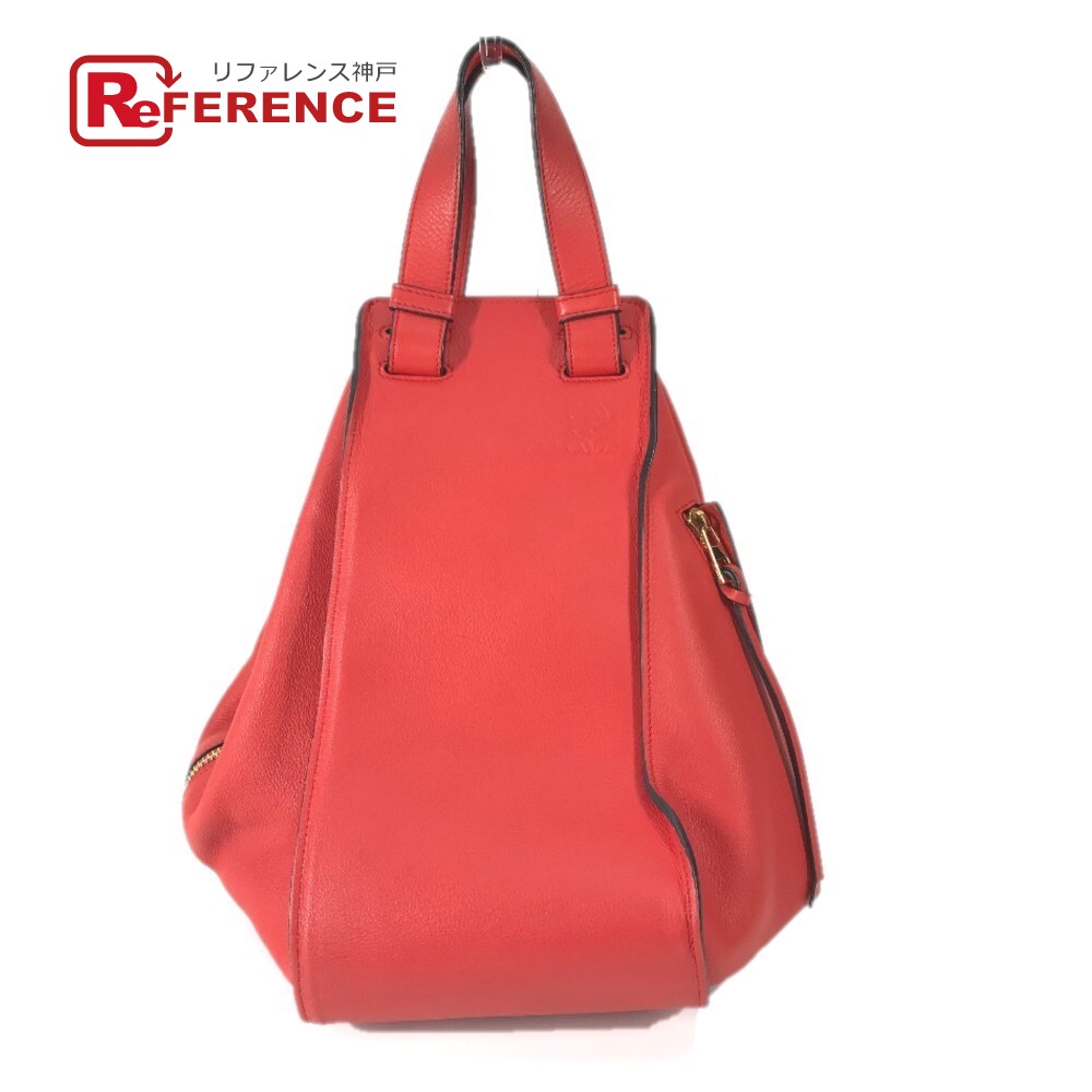 LOEWE ロエベ 387.30.N60 斜め掛け ハンモック カバン 2WAY ショルダーバッグ ハンドバッグ レザー レディース レッド 【中古】