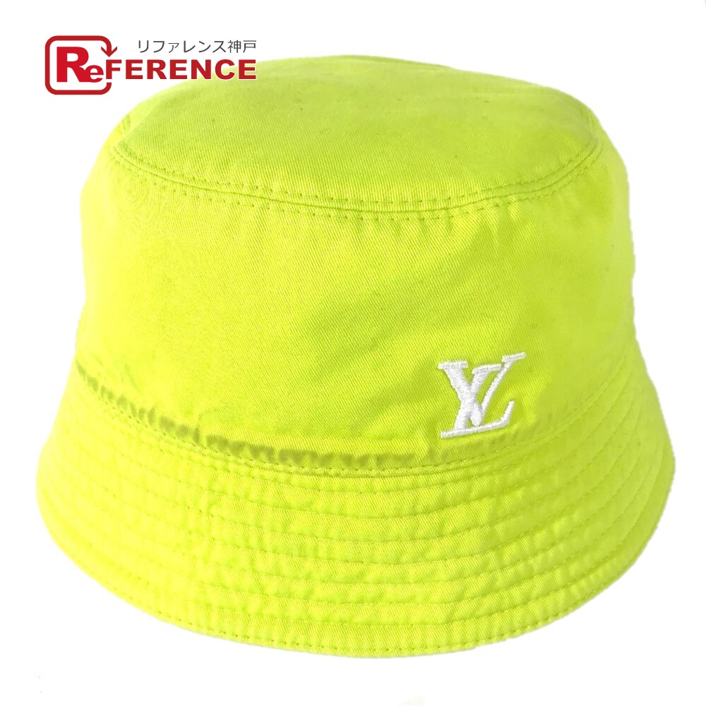 LOUIS VUITTON ルイヴィトン  M7064L バイ色合い 井戸釣瓶かぶり笠・モノグラム ネオン かぶり笠帽 かぶり笠 井戸釣瓶かぶり笠 シリングかぶり笠 かぶり笠 綿織物  メンズ 黄色 【中古】