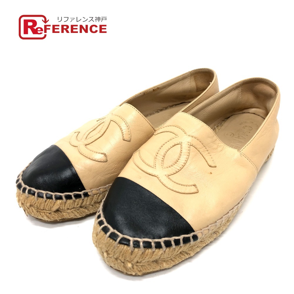 美品　CHANEL 青 レザー エスパドリーユ MG29762 シャネル(CHANEL)シャネル ココマーク エスパドリーユ その他靴