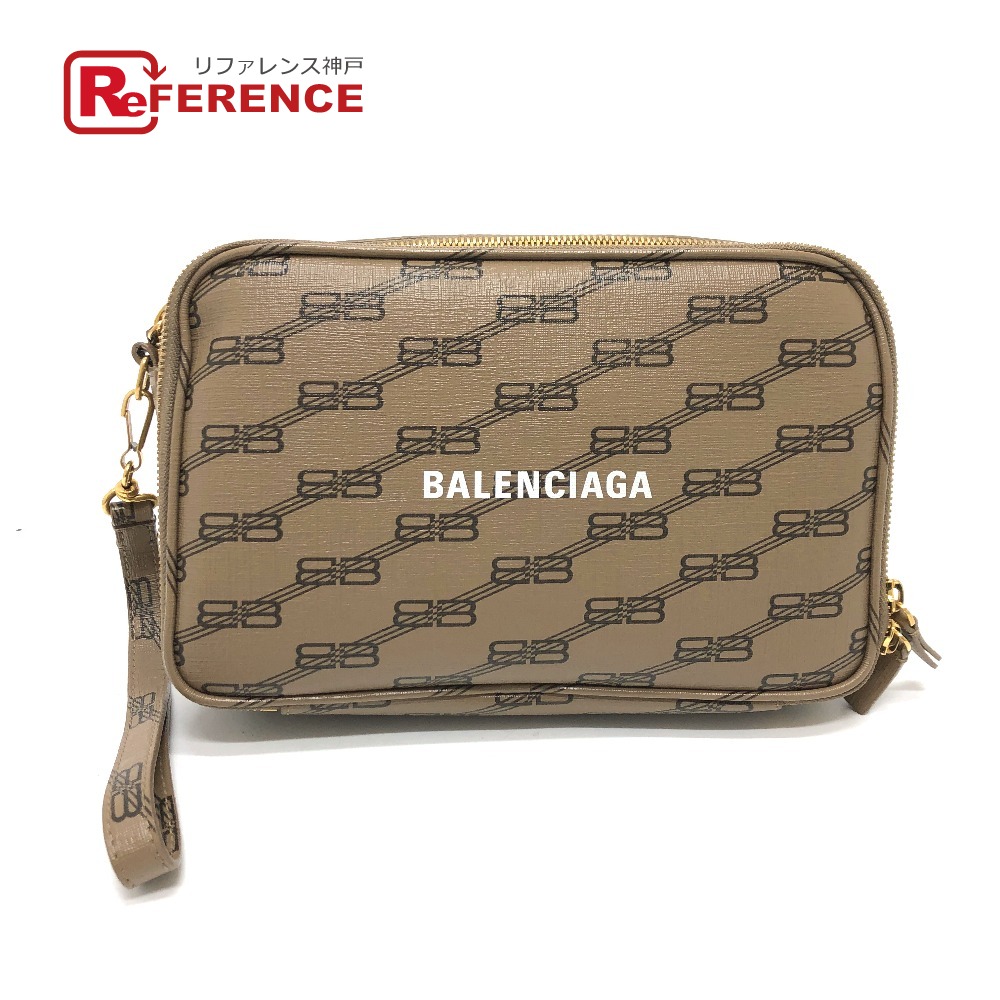 BALENCIAGA バレンシアガ 644432 ロゴ エブリデイ ポシェット カバン セカンドバッグ クラッチバッグ レザー レディース ブラウン 【中古】|ブランドショップ リファレンス