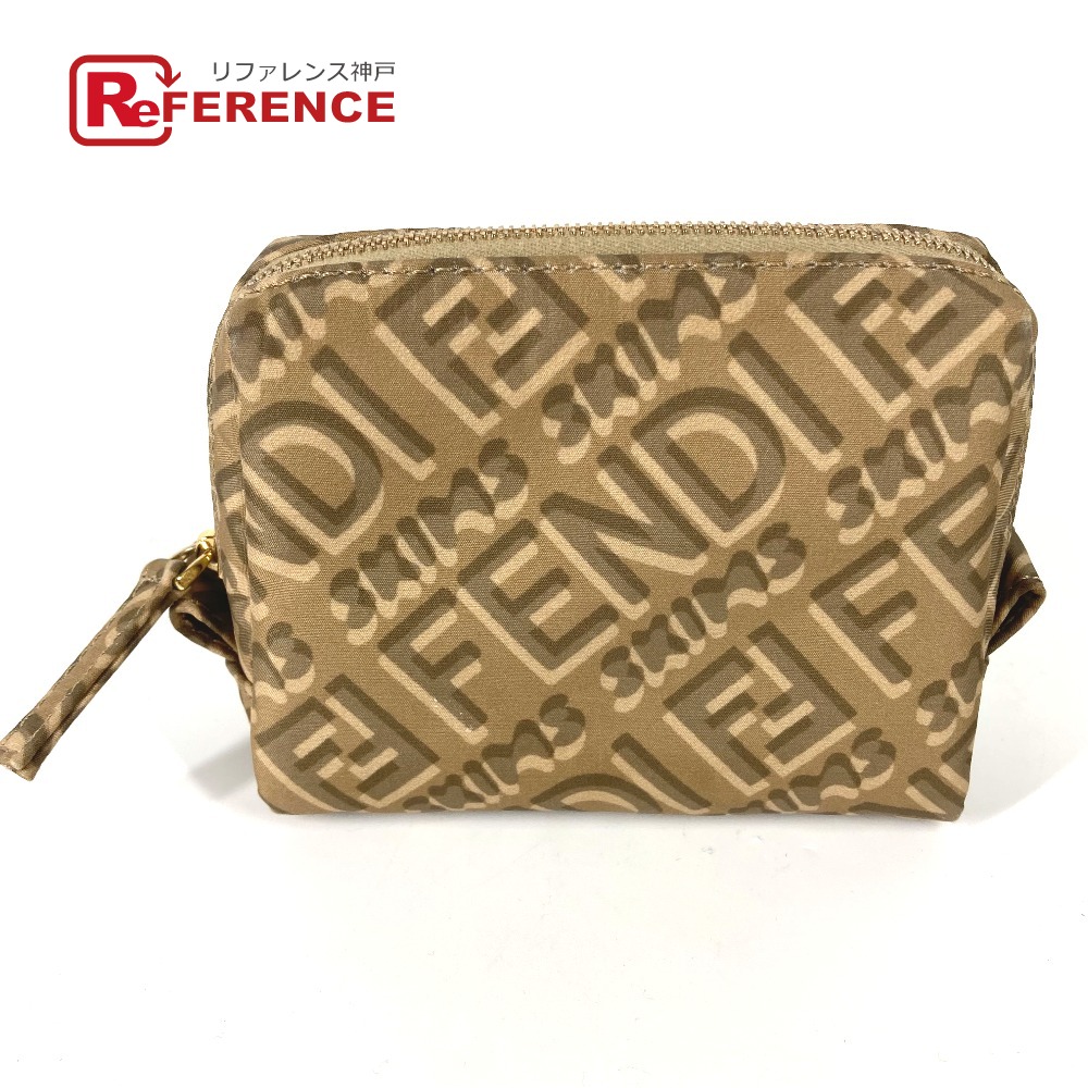 FENDI フェンディ メイクポーチ 化粧ポーチ ロゴ SKIMS スキムス コラボ 8N0179 ポーチ ナイロン ベージュ【中古】 レディース 20,592円