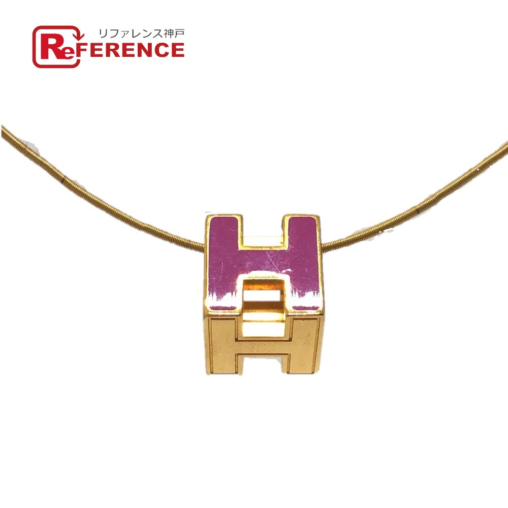 HERMES エルメス Hキューブ カージュドアッシュ ネックレス ラッカー レディース パープル 【中古】