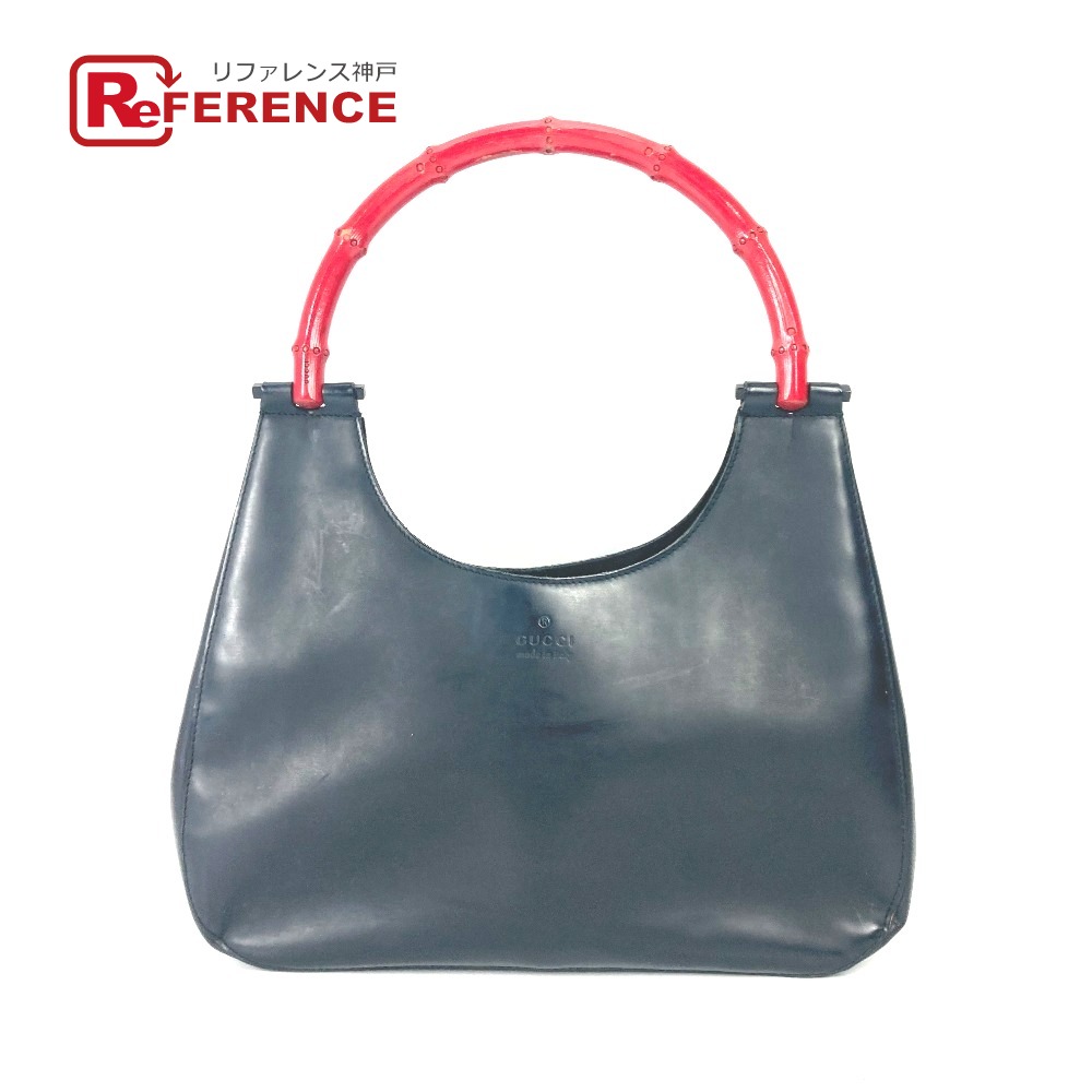 GUCCI グッチ 001 3789 ヴィンテージ バンブー ショルダーバッグ 肩掛け バイカラー ハンドバッグ レザー レディース ブラック 【中古】