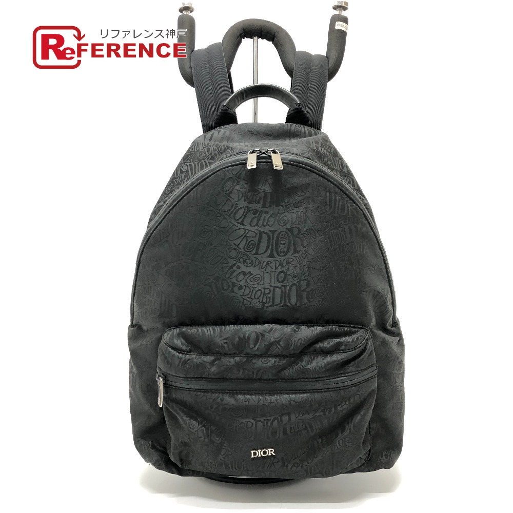 Dior クリスチャンディオール  1PEBA064 Dior ×Stussy ステューシー 共同研究  うしろ側容器に並べる 袋 御徒面子 背嚢 背嚢 ナイロン/なめし革  ユニ一発やる 黒いこと 【中古】