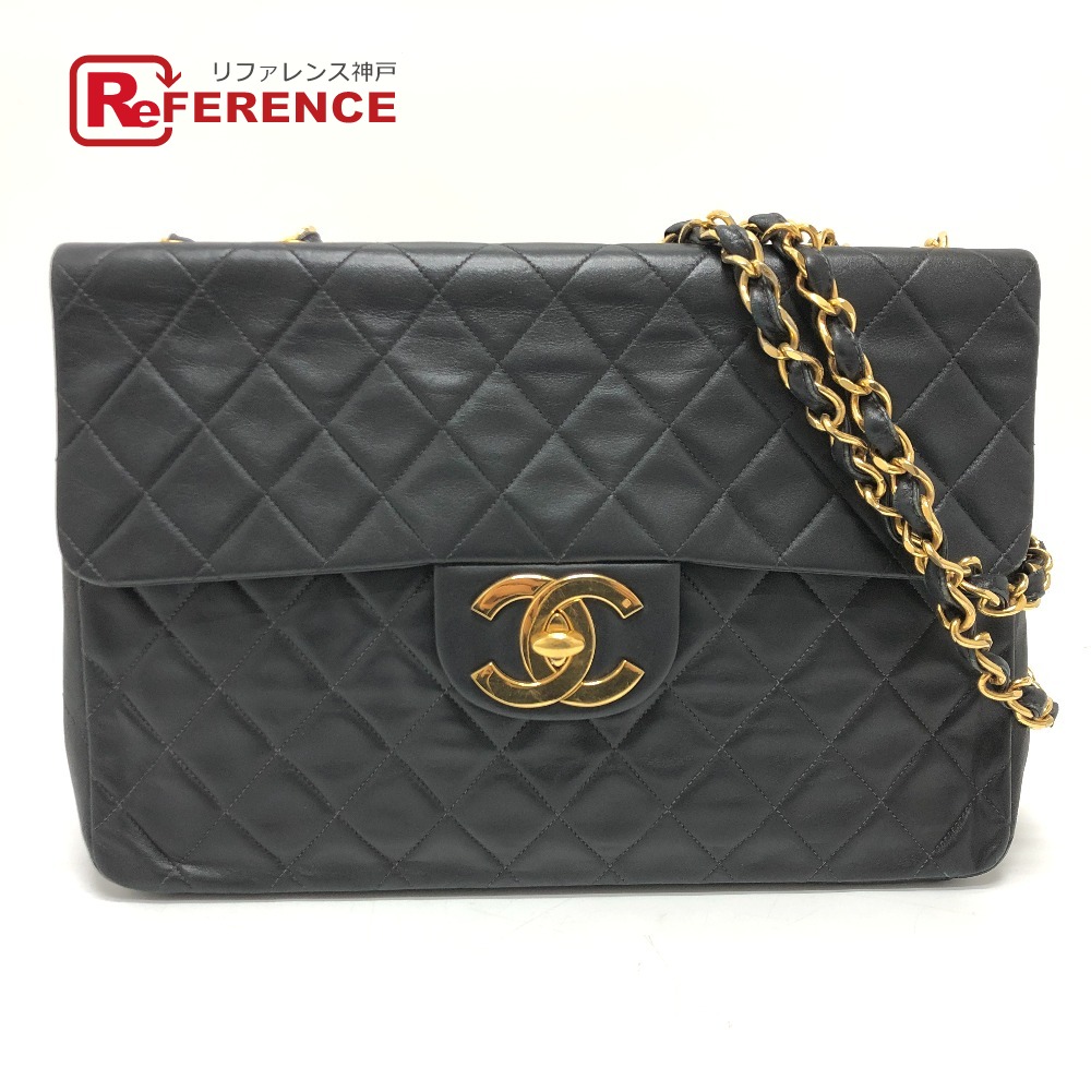 CHANEL シャネル  A01094 マトラッセ ココマーク デカマトラッセ 34 Wチェーン店 膝掛け 曲がった掛け ショルダーバッグ 子ヒツジひと肌  レディース 黒いこと 【中古】 レディースバッグ-バッグ・小物・ブランド雑貨-ショルダーバッグ・メッセンジャーバッグ