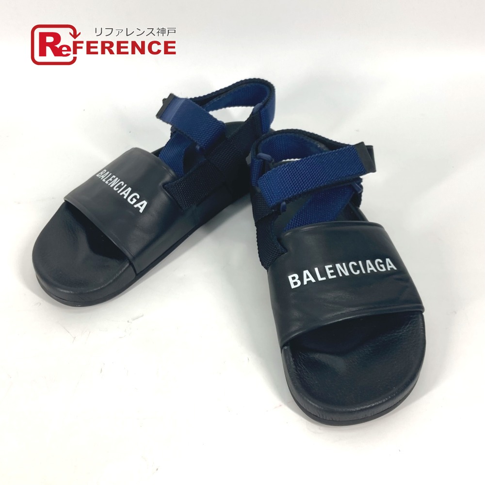 BALENCIAGA バレンシアガ 506348 靴 シューズ ベルクロストラップサンダル バイカラー サンダル レザー メンズ ブラック 【中古】｜ブランドショップ　リファレンス
