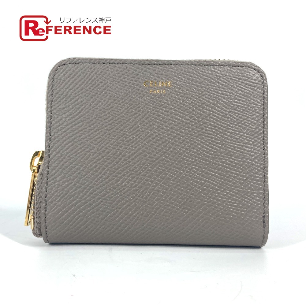 CELINE セリーヌ スモール ジップウォレット コインパース付き 折り財布 CELINE コインパース付きウォレット シャイニーカーフスキン