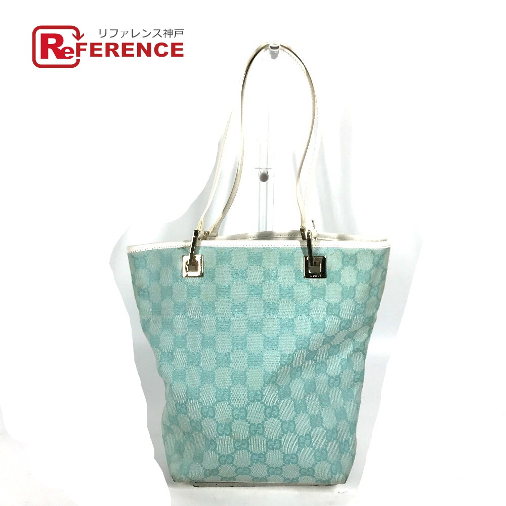 GUCCI グッチ 002・1099 ショルダーバッグ 肩掛け GG バケツ ばけつ カバン トートバッグ キャンバス/レザー レディース ブルー 【中古】