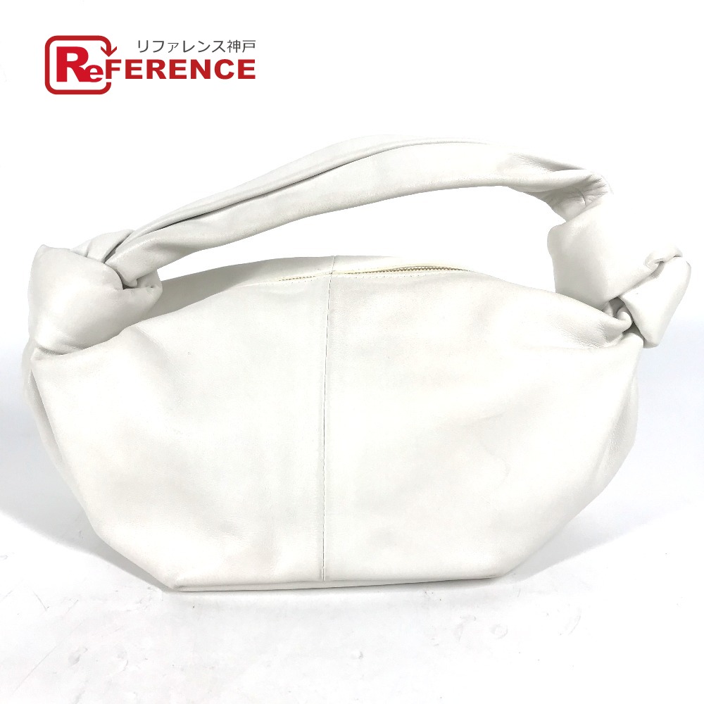 BOTTEGA VENETA ボッテガヴェネタ ポーチ ダブルノット ミニ ハンドバッグ レザー レディース ホワイト 【中古】|ブランドショップ リファレンス