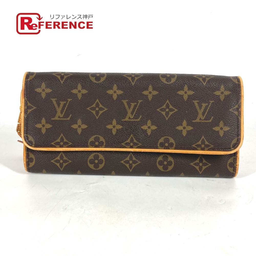 LOUIS VUITTON ルイヴィトン  M51852 モノグラム ポシェットツインGM 2WAY御徒面子 クラッチペダル御徒面子 曲がった掛け 嚢 ショルダーバッグ モノグラム帆布  レディース 赤銅色 【中古】