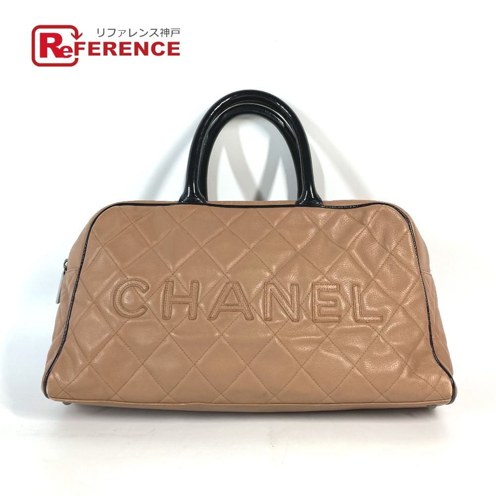 CHANEL シャネル  運動競技御徒面子 ロゴタイプ キルティング 袋 ハンドバック ボストンバッグ キャビアひと肌  レディース ベージュ系 【中古】