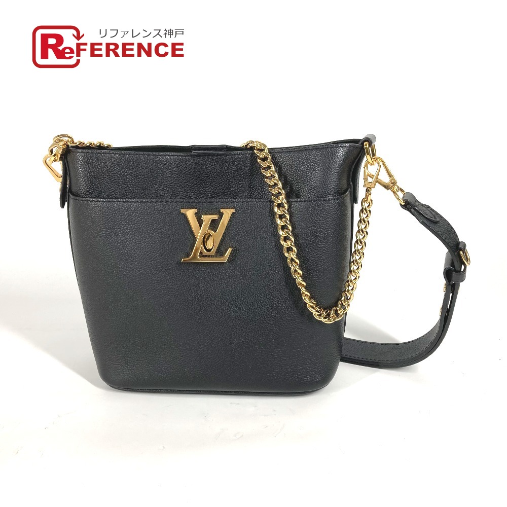 LOUIS VUITTON ルイヴィトン  M24006 鍵を掛ける \u0026 ウォーク 肩かけ 嚢 井戸釣瓶型 ばけつ チェーン店 ショルダーバッグ カーフレザー  レディース 黒いこと 【中古】
