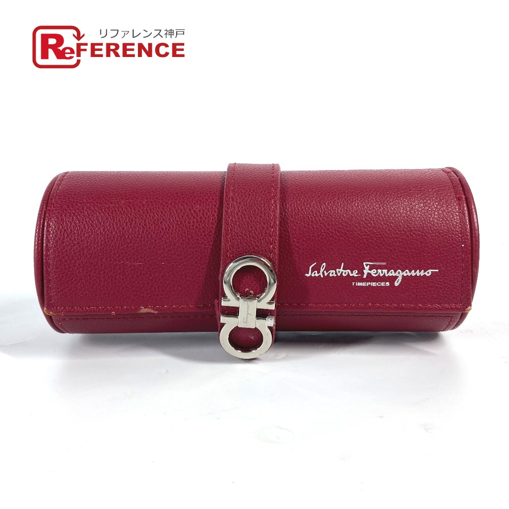 Salvatore Ferragamo サルヴァトーレフェラガモ ロゴ ウォッチケース 時計ケース ポーチ レザー メンズ レッド 【中古】｜ブランドショップ　リファレンス
