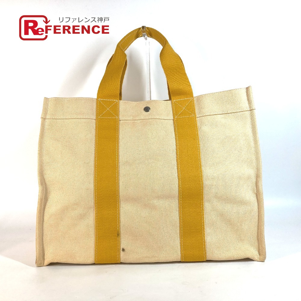 HERMES エルメス ボラボラGM カバン トートバッグ 肩掛け ショルダーバッグ キャンバス レディース イエロー 【中古】