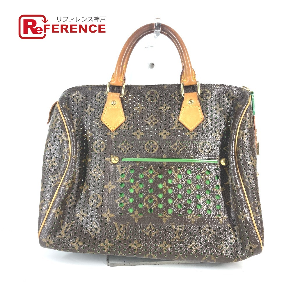 LOUIS VUITTON ルイヴィトン M95181 モノグラムペルフォ スピーディ30 ミニボストンバッグ カバン ハンドバッグ モノグラムキャンバス レディース ヴェール グリーン 【中古】