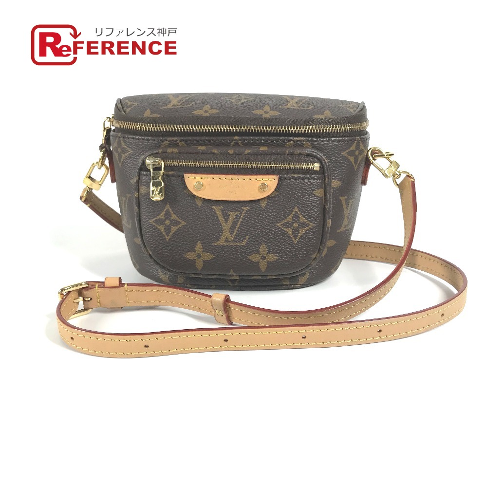 LOUIS VUITTON ルイヴィトン  M82335 モノグラム ミニ バムバッグ ショルダーバッグ 袋 曲がった掛け ポシェット 合切袋 上半身御徒面子 モノグラム帆布  レディース 赤銅色 【中古】