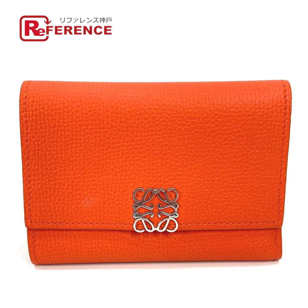【美品】LOEWE ロエベ スモール バーティカルウォレット コンパクト ☆Loewe☆ぺブル バーティカル ウォレット スモール (LOEWE