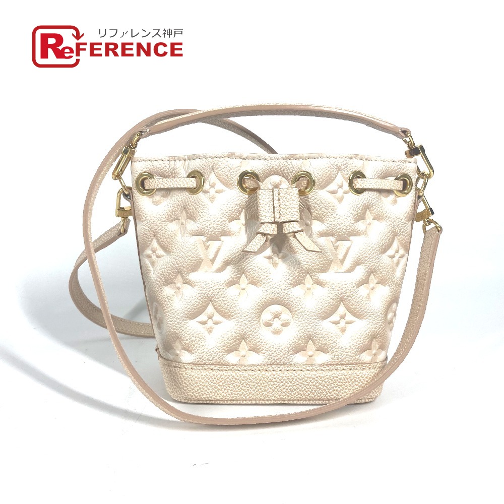 LOUIS VUITTON ルイヴィトン M81463 モノグラムアンプラント ナノノエ サマースターダスト 2WAYバッグ ポシェット カバン 巾着 斜め掛け ショルダーバッグ モノグラムアンプラントレザー レディース ベージュ 【中古】