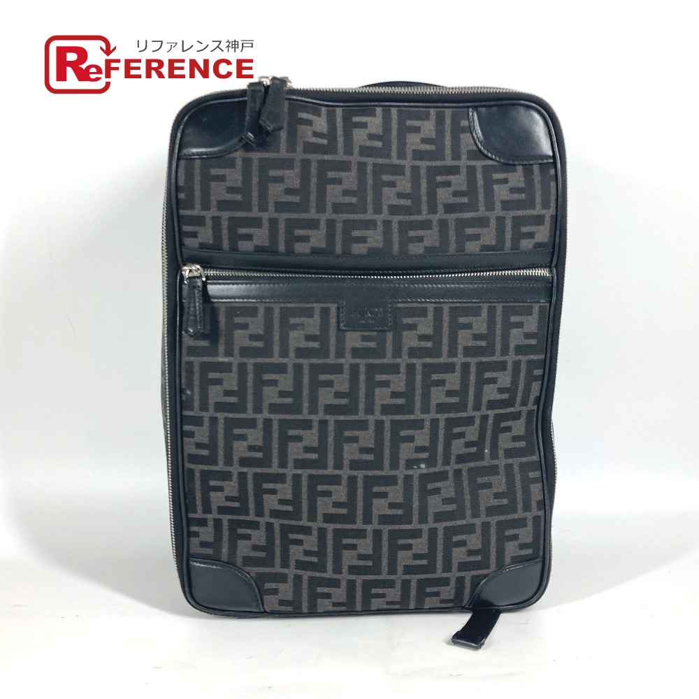 FENDI フェンディ 7VZ062 2WAYバッグ ハンドバック ロゴ ズッカ バックパック カバン リュックサック レザー/キャンバス メンズ ブラック 【中古】
