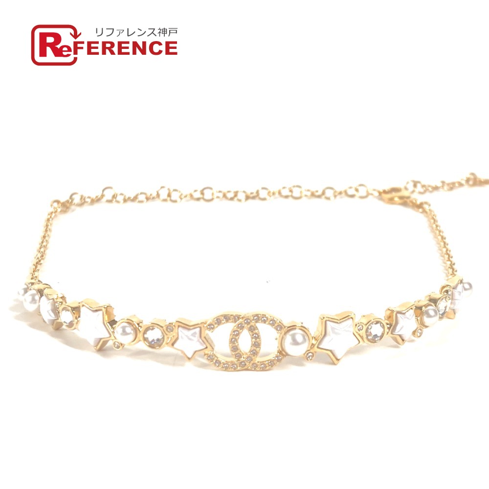 CHANEL シャネル B24C CC ココマーク スター 星 チェーン チョーカー アクセサリー ラインストーン ネックレス メタル レディース ゴールド 未使用 【中古】|ブランドショップ リファレンス