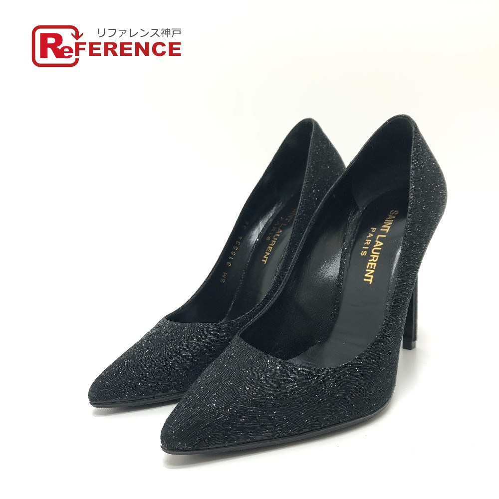 Saint Laurent サンローラン 315534 靴 ピンヒール パンプス レザー レディース ブラック 未使用 【中古】