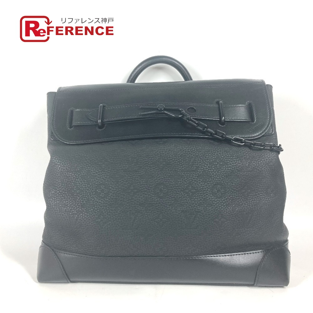 LOUIS VUITTON ルイヴィトン  M55701 モノグラム スティーマーPM 鞄 曲がった掛け トートバッグ ハンドバック ショルダーバッグ トリヨンレザー  メンズ ノワール 黒いこと 【中古】 バッグ・小物・ブランド雑貨-メンズバッグ-バッグ