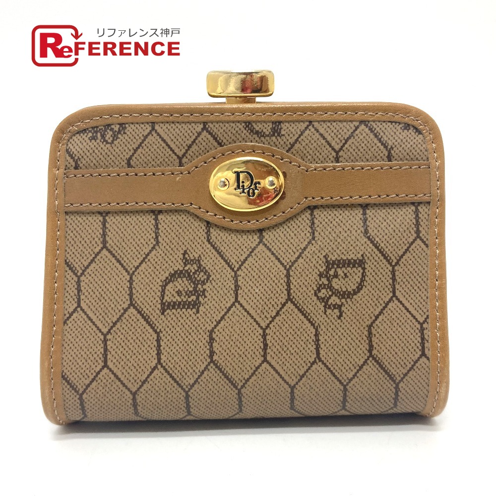 Dior ディオール 総柄 がま口 コインケース ケース コインケース レザー レディース ブラウン 【中古】｜ブランドショップ　リファレンス