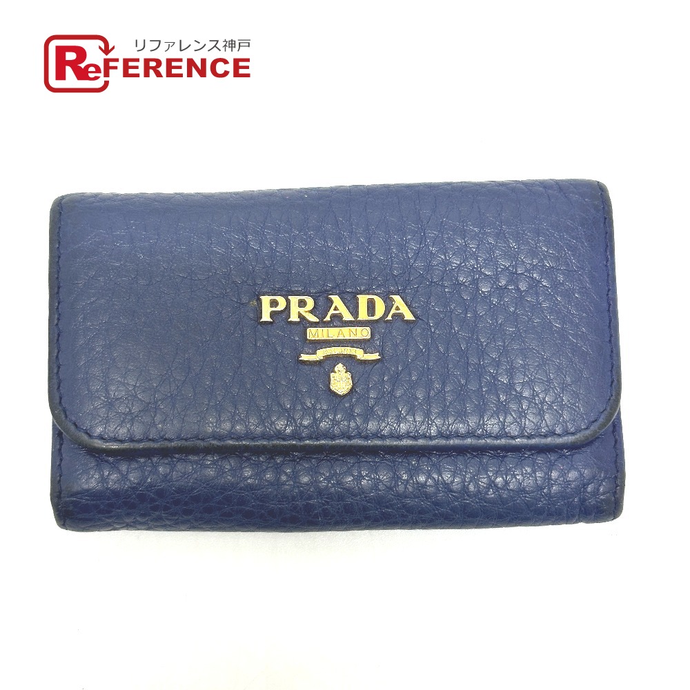 美品　プラダ　ロゴ　サフィアーノ　4連キーケース　 キーリング　1PG004 楽天市場】PRADA プラダ 1PG004 ロゴ 4連 キーリング キーケース