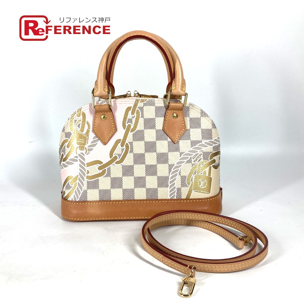 LOUIS VUITTON ルイヴィトン  N40472 ダミエアズール ノーティカルコレクション アルマBB 2WAY御徒面子 ショルダーバッグ 曲がった掛け ハンドバック ダミエアズールキャンバス  レディース 白いこと 【中古】