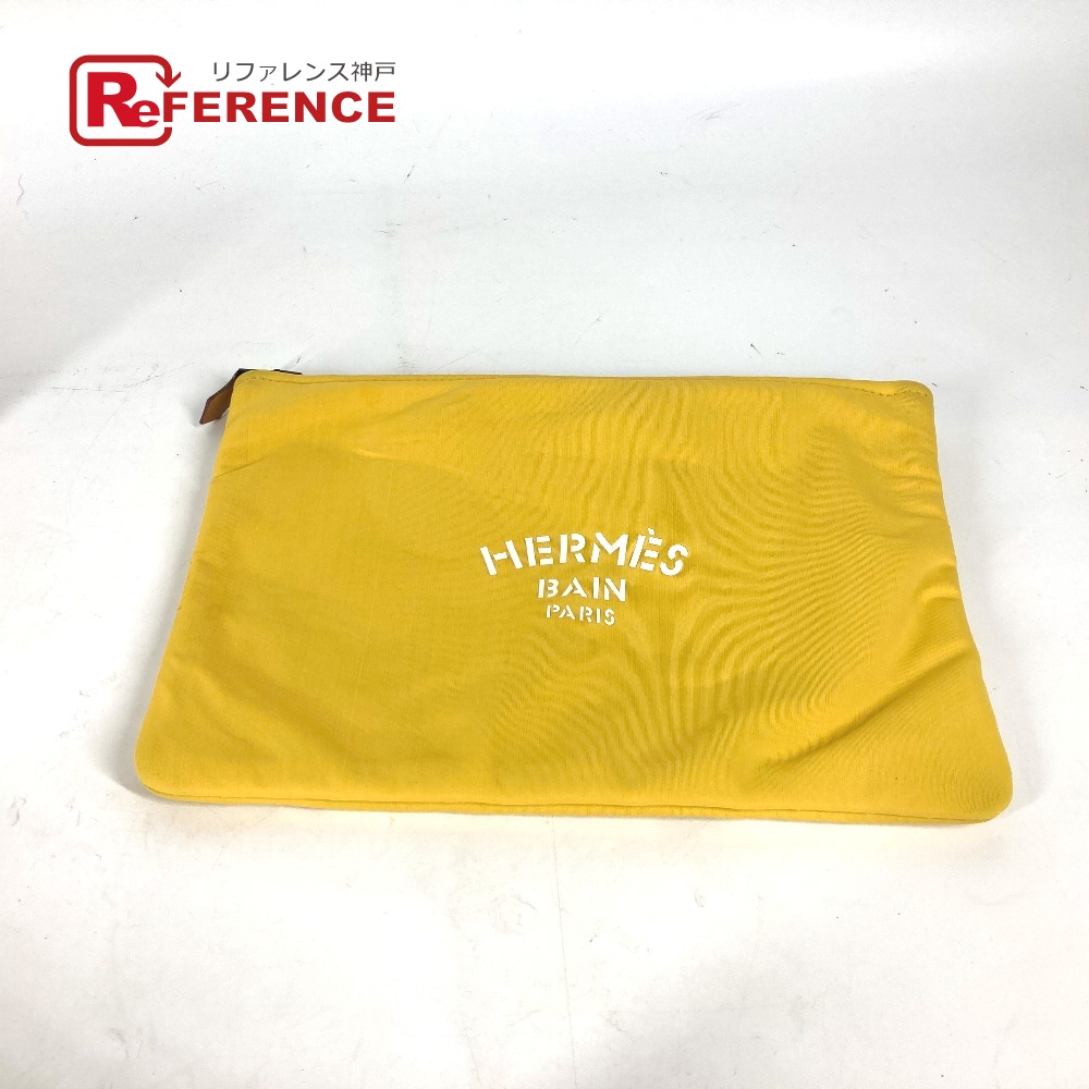 HERMES エルメス ネオバンMM ポーチ カバン バイカラー クラッチバッグ ポリアミド ユニセックス イエロー 【中古】 14,586円