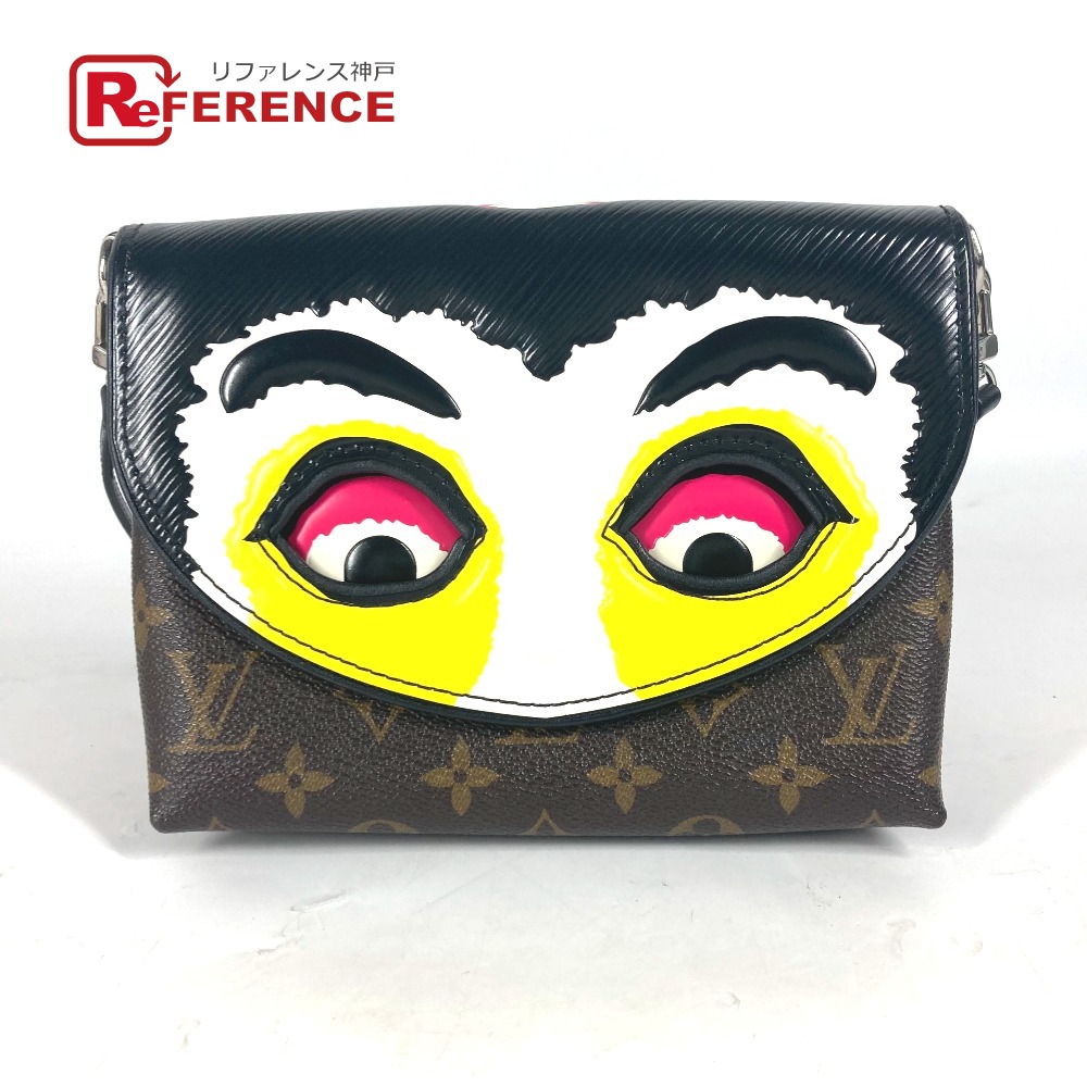 LOUIS VUITTON ルイヴィトン  M43532 エピ モノグラム 山本寛斎  ポシェットカブキマスク 2WAY御徒面子 鞄 ポシェット 曲がった掛け ショルダーバッグ モノグラム帆布 /エピレザー レディース 黒いこと 【中古】