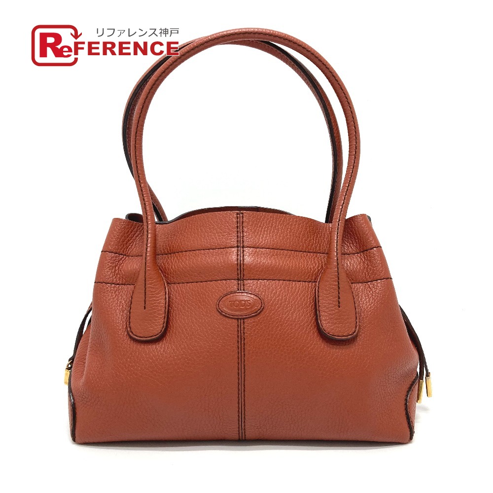 TOD’S トッズ ロゴ トートバック カバン バック 肩掛けバック トートバッグ レザー レディース ブラウン 【中古】