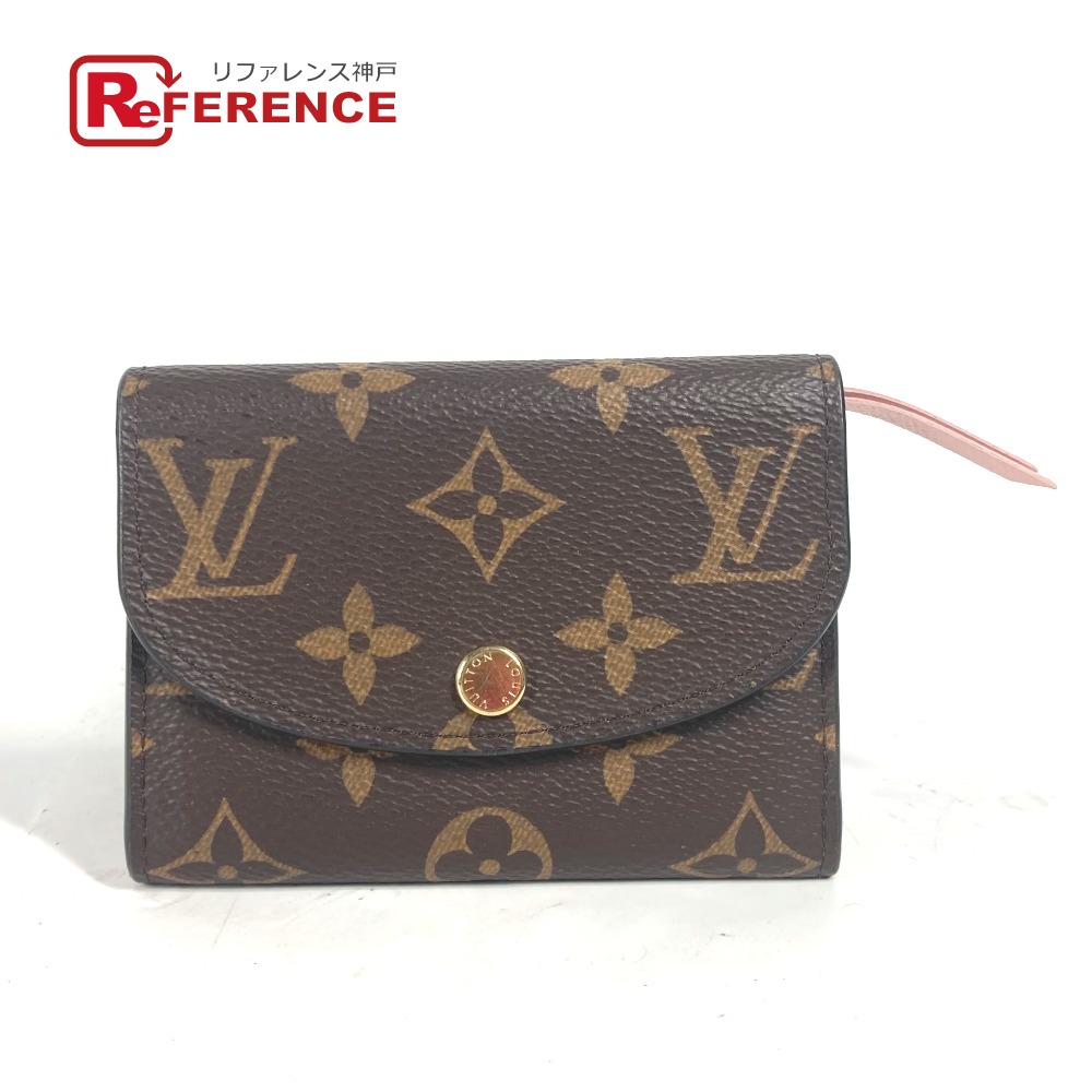 LOUIS VUITTON ルイヴィトン M62361 モノグラム ポルトモネ・ロザリ 財布 2つ折り 小銭入れ コインケース モノグラムキャンバス レディース ローズバレリーヌ ブラウン 【中古】
