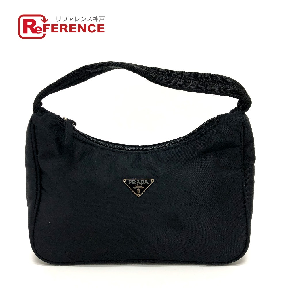 PRADA プラダ MV515 三角プレート ミニ ミニハンドバック ハンドバック 気アバン バック ハンドバッグ ナイロン レディース ブラック 【中古】｜ブランドショップ　リファレンス