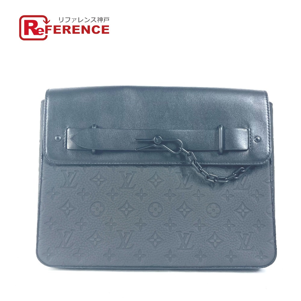 LOUIS VUITTON ルイヴィトン  M80140 トリヨンモノグラム ポシェット・スティーマー 袋 同盟罷工一回り付 クラッチペダル御徒面子 トリヨンレザー  ユニ一発やる ノワール 黒いこと 【中古】