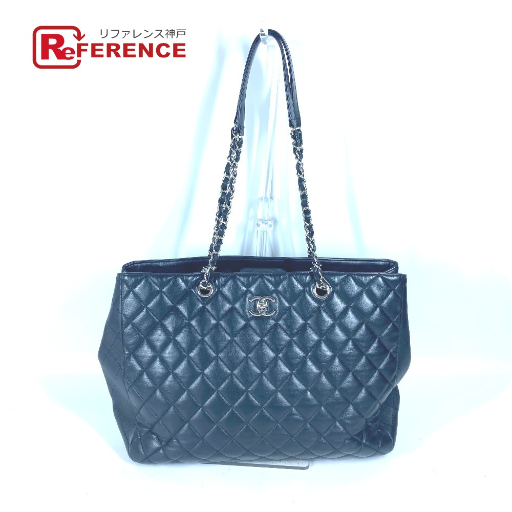 CHANEL シャネル  A91046 CC ココマーク マトラッセ キルティング トートバッグ 肩かけ 袋 ショルダーバッグ 子ヒツジひと肌  ユニ一発やる 黒いこと 【中古】