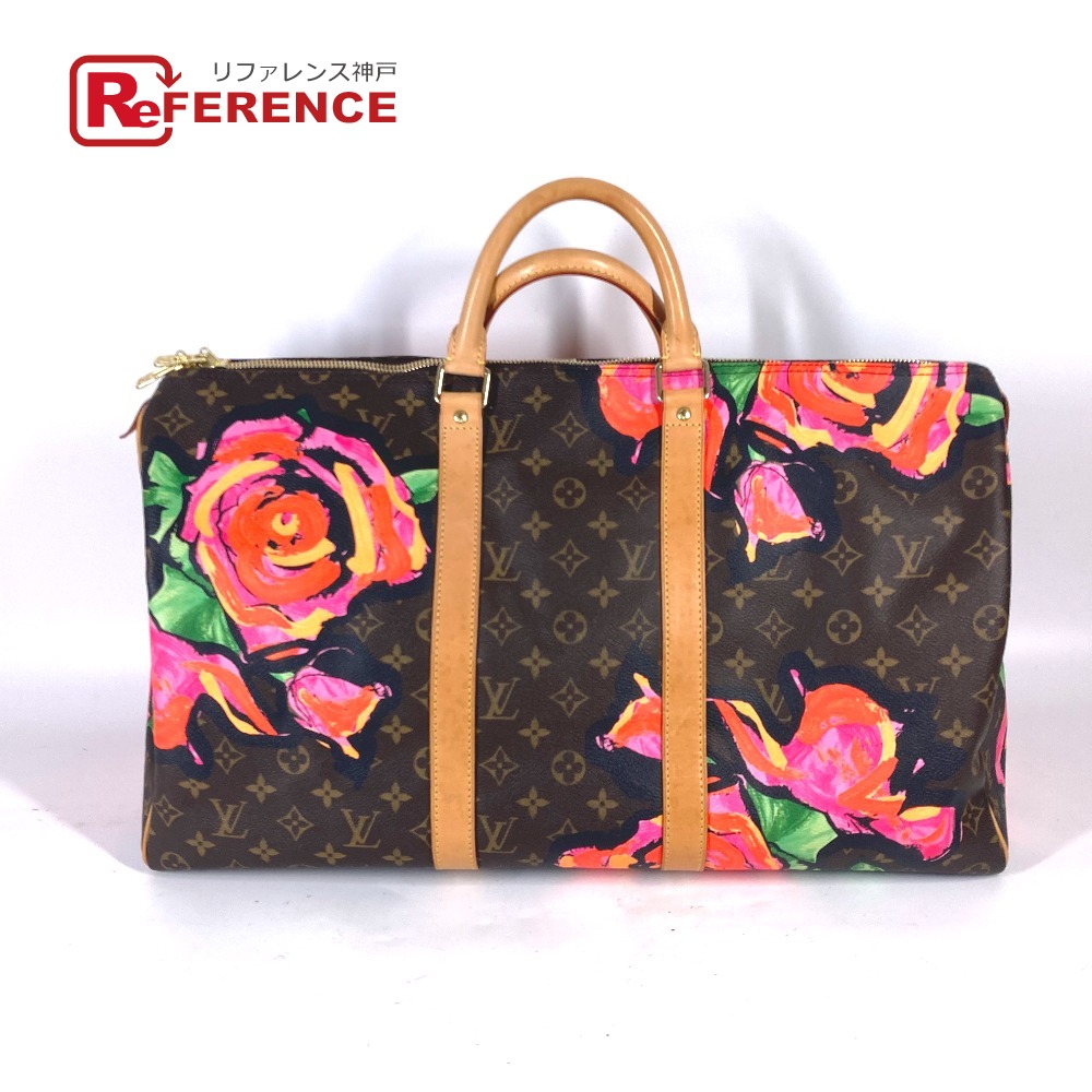 LOUIS VUITTON ルイヴィトン M48605 モノグラム・ローズ キーポル50 旅行バッグ トラベルバッグ カバン ボストンバッグ モノグラムキャンバス レディース ブラウン 【中古】