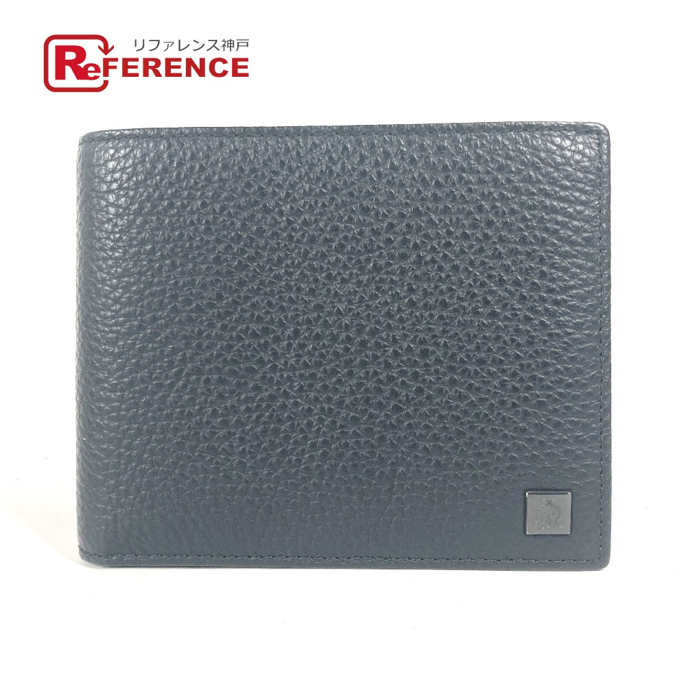 Dunhill ダンヒル ロゴ コンパクトウォレット 2つ折り財布 レザー ユニセックス ブラック 未使用 【中古】|ブランドショップ リファレンス