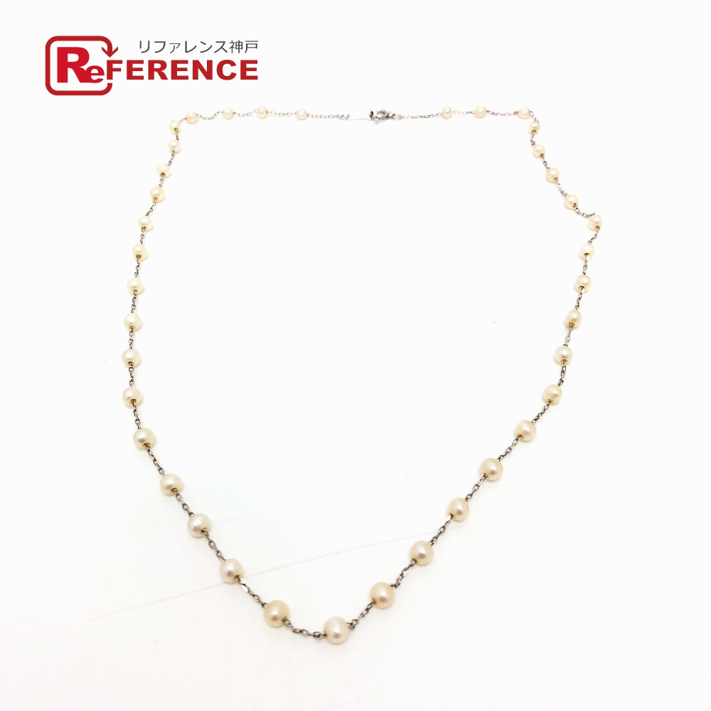 jewelry ジュエリー K18WG ミニパール チェーン ネックレス アクセサリー ネックレス パール レディース ホワイト 【中古】