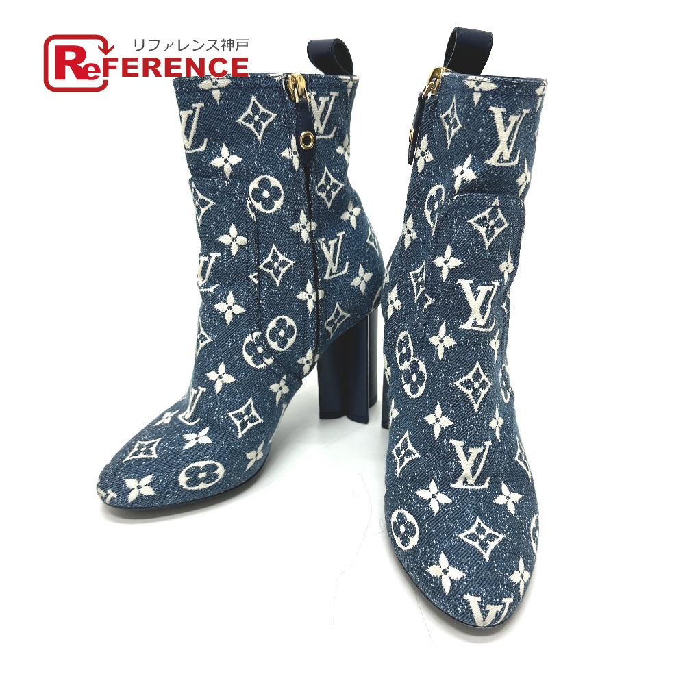 LOUIS VUITTON ルイヴィトン NL1201 シルエットライン 靴 アンクルブーツ シューズ デニム ブーツ デニム レディース ブルー 【中古】|ブランドショップ リファレンス