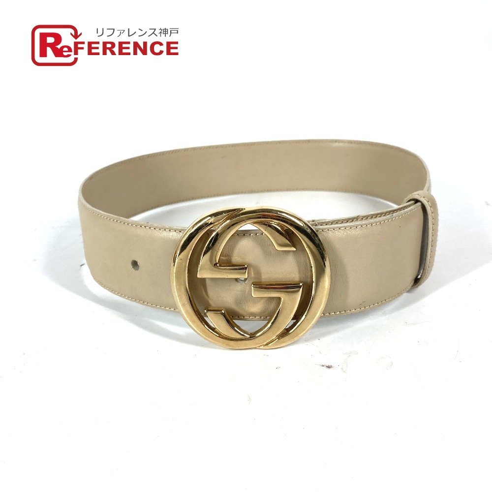 GUCCI グッチ 037・0394 GG ロゴ ズボン用ベルト ベルト レザー レディース ベージュ 【中古】｜ブランドショップ　リファレンス