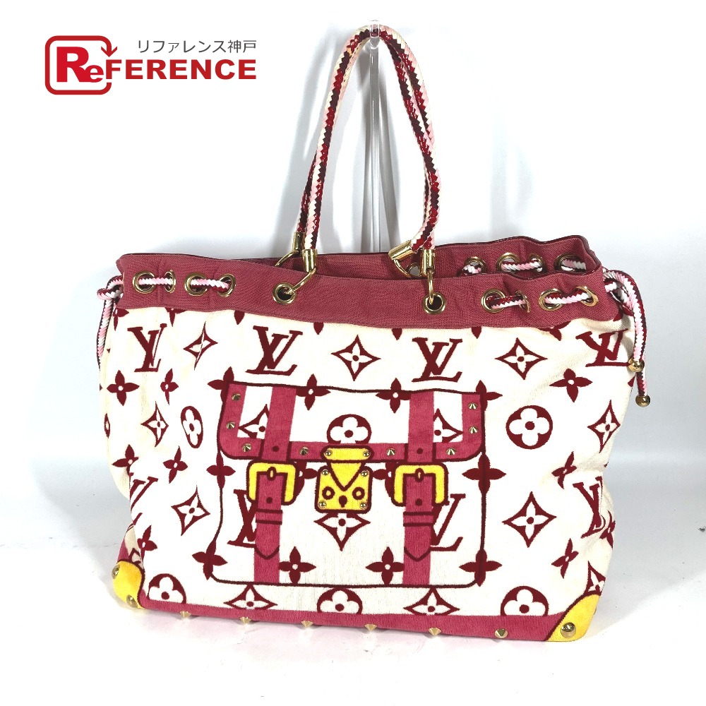 LOUIS VUITTON ルイヴィトン  M92096/ 船路生産ライン エポンジュ 肩かけ 鞄 特大 砂浜御徒面子 ボストンバッグ トートバッグ ショルダーバッグ パイル  レディース サクラ色 【中古】